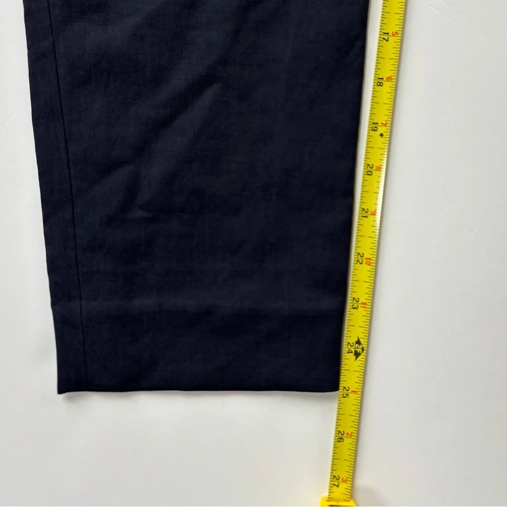 VINCE Navy Linen Cropped Tapered‎ Ankle Business Casual Pants Size 4